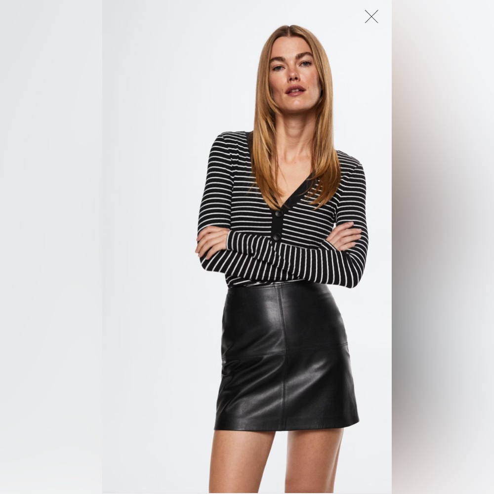 Mango Button Ribbed Shirt, size medium